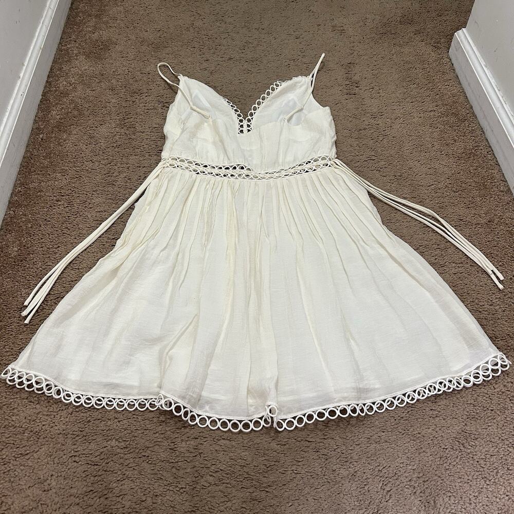 Jonathan Simkhai Trista Summer Lace Up Mini In Ivory Size 2 - Picture 6 of 9